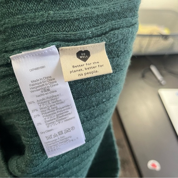 Madewell Womens Medium Green Long Sleeve Crewneck Knit Pullover Sweater f - Picture 6 of 6